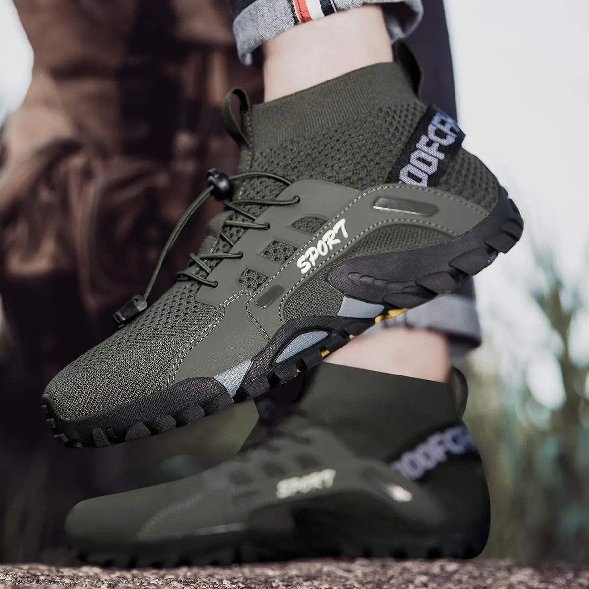 FACETU'S Athletic Hiking Shoes, Non Slip Sport Running Shoes, Walking Shoes, Rubber Sole