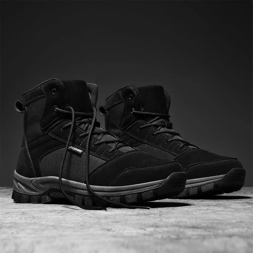 LEADER SHOW Men's Classic Desert Military Boots Lace Up Ankle High Top Casual Work Outdoor Hiking Shoes