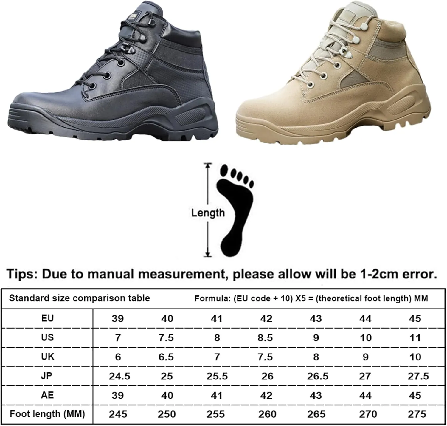 Low Cut Training Shoes,Waterproof Hiking Work Boots,Men's Tactical Boots,Lightweight Army Combat Boots,Suit for Tactical, Military, Combat, Hunting, Motorcycle,Etc