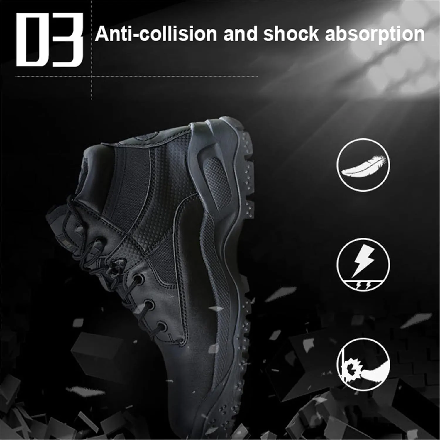 Low Cut Training Shoes,Waterproof Hiking Work Boots,Men's Tactical Boots,Lightweight Army Combat Boots,Suit for Tactical, Military, Combat, Hunting, Motorcycle,Etc