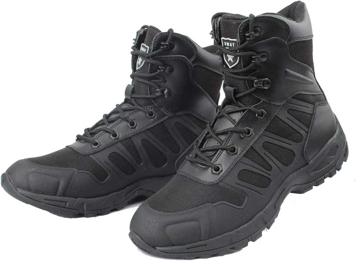 Tactical Boots, Ultralight Motion Mens Military Boots Outdoor Desert Waterproof Combat Shoes,Black- 45/UK 10.5/US 11