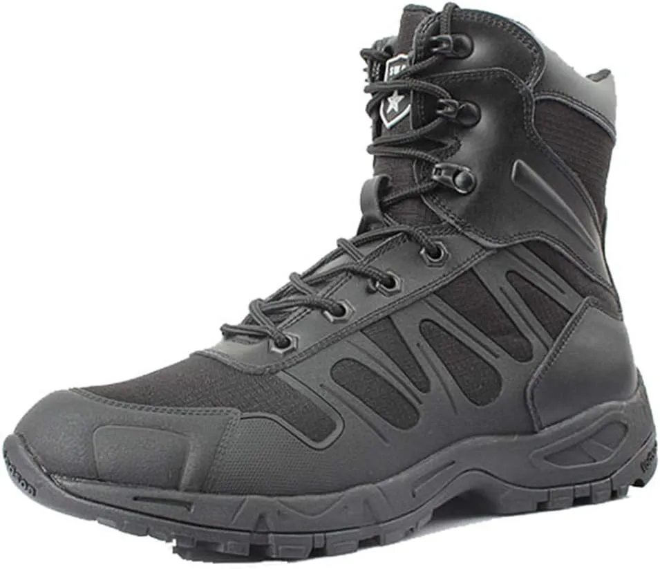 Tactical Boots, Ultralight Motion Mens Military Boots Outdoor Desert Waterproof Combat Shoes,Black- 45/UK 10.5/US 11