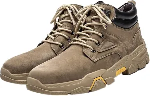 Yiozoi Men's Winter Boots Low Top Snow Proof Autumn Lace up Travel Shoes Round Head Outdoor Non Slip Casual Walking Ankle Boots